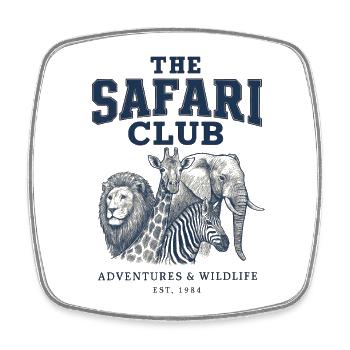 Safari Club Abenteuer - Viereckiger Kühlschrankmagnet - Weiß - Vorne