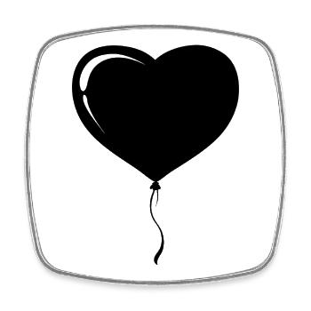 Ballon Cardiaque - Magnet carré - blanc - Devant