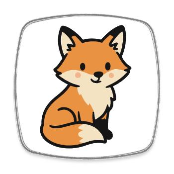 Niedlicher Fuchs - Viereckiger Kühlschrankmagnet - Weiß - Vorne