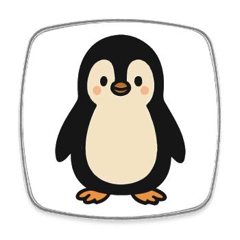 Kleiner Pinguin - Viereckiger Kühlschrankmagnet - Weiß - Vorne