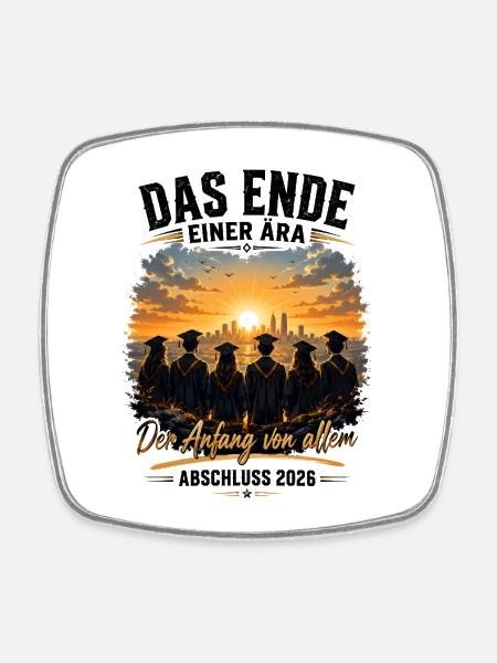 Das Ende einer Ära – Schulabschluss 2026 - Viereckiger Kühlschrankmagnet - Weiß