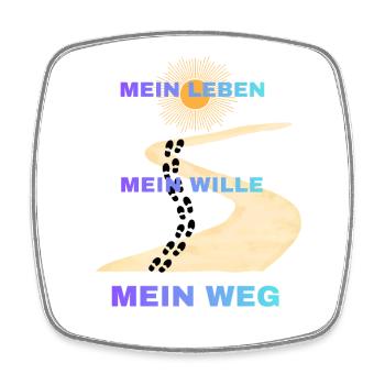 Mein Leben Mein Wille Mein Weg - Viereckiger Kühlschrankmagnet - Weiß - Vorne
