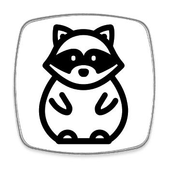 Waschbär - Viereckiger Kühlschrankmagnet - Weiß - Vorne