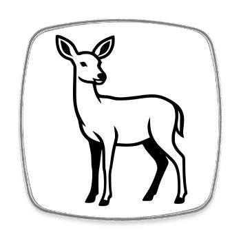 Deer Silhouette Hunter Hunting Club Forester Forest - Square fridge magnet - white - Front