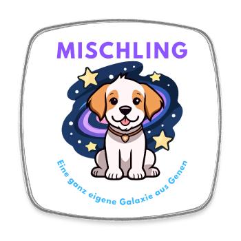 Mischling Design 3 - Viereckiger Kühlschrankmagnet - Weiß - Vorne