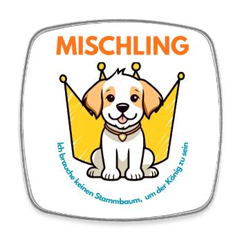 Mischling Design 5 - Viereckiger Kühlschrankmagnet - Weiß - Vorne
