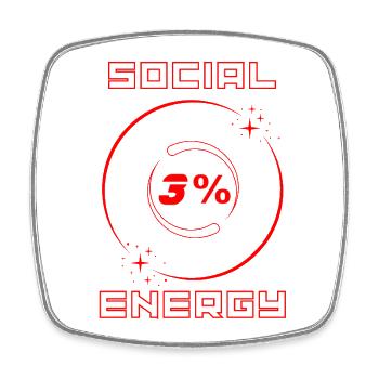 Faible Énergie Sociale - Magnet carré - blanc - Devant