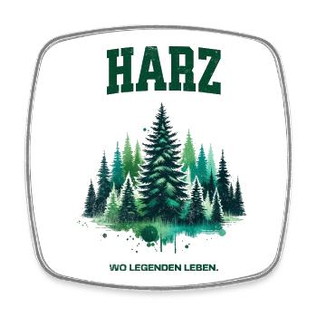 Harz - Wo Legenden leben, Waldliebe Wander Shirt - Viereckiger Kühlschrankmagnet - Weiß - Vorne