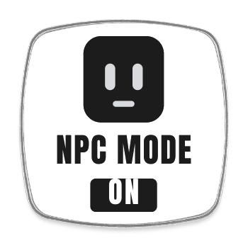 NPC Mode On - Gaming Meme - Square fridge magnet - white - Front