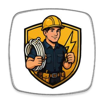 Construction Worker Lightning Icon - Square fridge magnet - white - Front