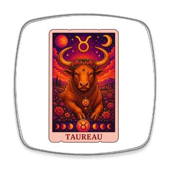 Stier-Tarot - Viereckiger Kühlschrankmagnet - Weiß - Vorne