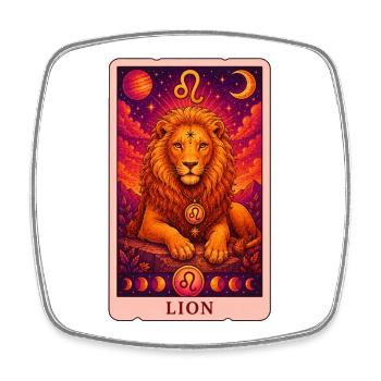 Tarot Lion - Magnet carré - blanc - Devant