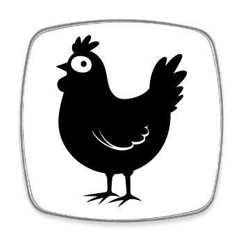 Huhn - Viereckiger Kühlschrankmagnet - Weiß - Vorne