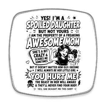 Super funny gift for mom's daughter - Square fridge magnet - white - Front