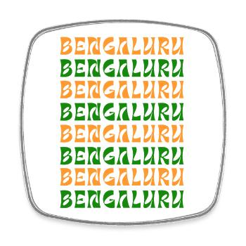 Bengaluru Text Pattern - Square fridge magnet - white - Front