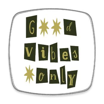 good-vibes-only - Viereckiger Kühlschrankmagnet - Weiß - Vorne