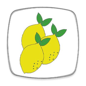 Citrus trio - Square fridge magnet - white - Front