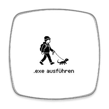 .exe ausführen ADMIN Pixel Art - Viereckiger Kühlschrankmagnet - Weiß - Vorne