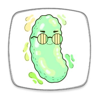Schicke Pickle-Sonnenbrillen - Viereckiger Kühlschrankmagnet - Weiß - Vorne