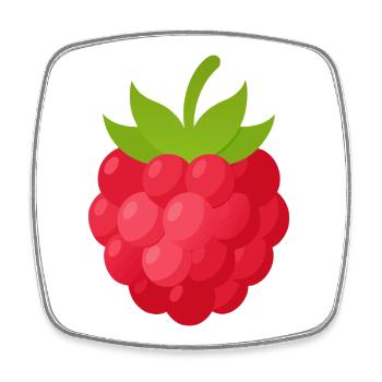 Raspberry - Square fridge magnet - white - Front