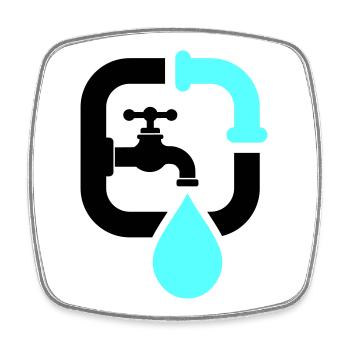 Klempner Wasserhahn Rohr Logo - Viereckiger Kühlschrankmagnet - Weiß - Vorne
