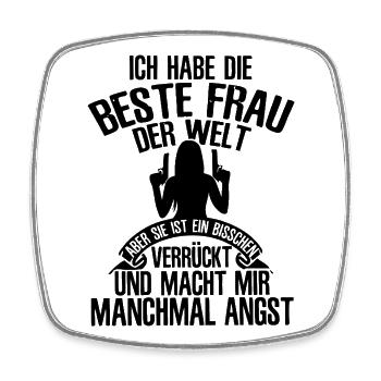 Ich Habe Die Beste Frau Welt - Viereckiger Kühlschrankmagnet - Weiß - Vorne