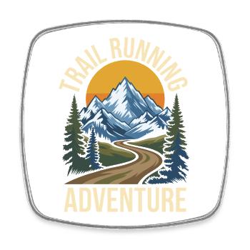 Trailrunning-Abenteuer - Viereckiger Kühlschrankmagnet - Weiß - Vorne