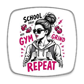 Gym Grind Répété Fitness Sport Fitness Fitnessstudio - Magnet carré - blanc - Devant