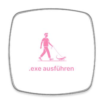 EXE ausführen Informatiker Programmierer Admin - Viereckiger Kühlschrankmagnet - Weiß - Vorne