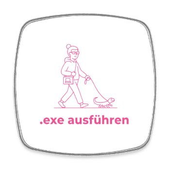 Exe ausführen Informatik Programming Geschenk pink - Viereckiger Kühlschrankmagnet - Weiß - Vorne