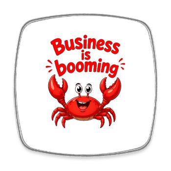 Business Crab Boom - Square fridge magnet - white - Front