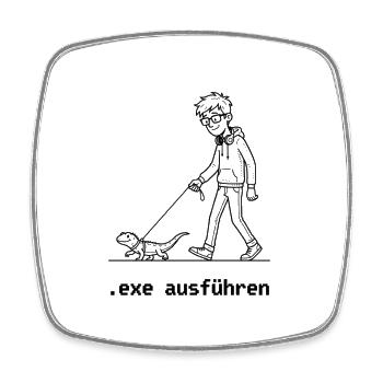 exe ausführen Sys ADMIN Systemadministrator Nerd - Viereckiger Kühlschrankmagnet - Weiß - Vorne