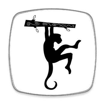 Singe - Magnet carré - blanc - Devant