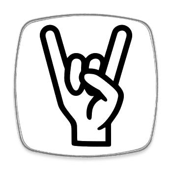 Rock Sign Hand - Square fridge magnet - white - Front