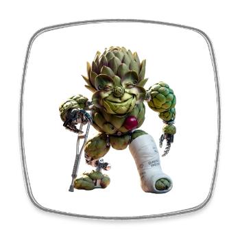 Artichoke Warrior - Square fridge magnet - white - Front