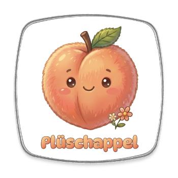 Plattdüütsch Edition: Plüschappel - Viereckiger Kühlschrankmagnet - Weiß - Vorne