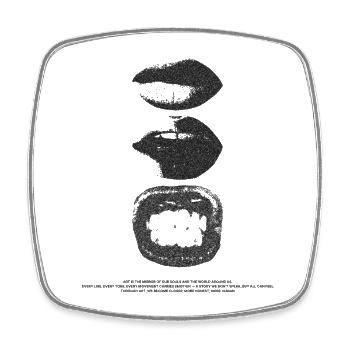 Impression Kiss Triple Impression - Magnet carré - blanc - Devant