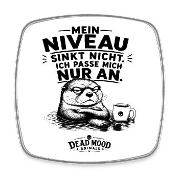 Mein Niveau sinkt nicht. Ich passe mich nur an. - Viereckiger Kühlschrankmagnet - Weiß - Vorne