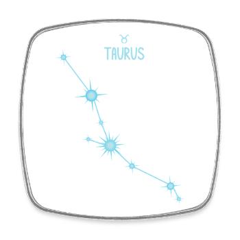 Constellation d’étoiles du signe du zodiaque du Taureau Bleu pastel - Magnet carré - blanc - Devant