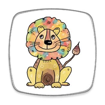 un peu différent et fort comme un lion - Magnet carré - blanc - Devant