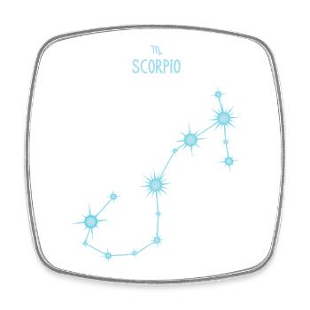 Constellation stellaire du signe du signe du Scorpion Bleu pastel - Magnet carré - blanc - Devant