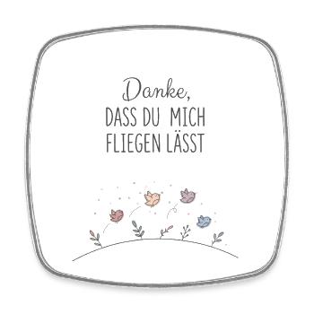 Danke Tasse Vögel Minimalistisch Geschenk Erzieher - Viereckiger Kühlschrankmagnet - Weiß - Vorne