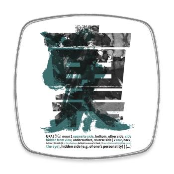 URA Omote Large Kanji Budo Martialarts Aïkido - Magnet carré - blanc - Devant