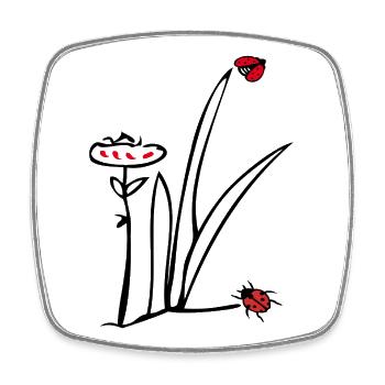 Coccinelle - Magnet carré - blanc - Devant