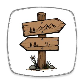Signpost sign - Square fridge magnet - white - Front