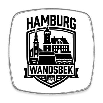 Hamburg Wandsbek – Heimat & Stadtteil Silhouette - Viereckiger Kühlschrankmagnet - Weiß - Vorne