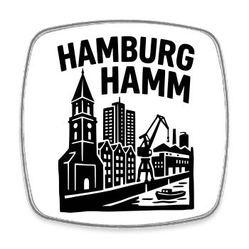 Hamburg Hamm - Viereckiger Kühlschrankmagnet - Weiß - Vorne