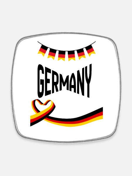 T_ShirtGEMANY - Square fridge magnet - white