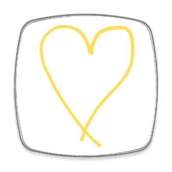 Cœur jaune Idée cadeau Jaune Amour Saint-Valentin - Magnet carré - blanc - Devant