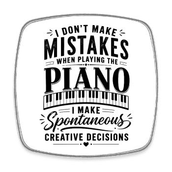 Piano Gift for Pianist and Music Teacher - Square fridge magnet - white - Front
